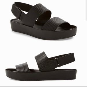 Vince Marett Leather Textured Platform Sandals